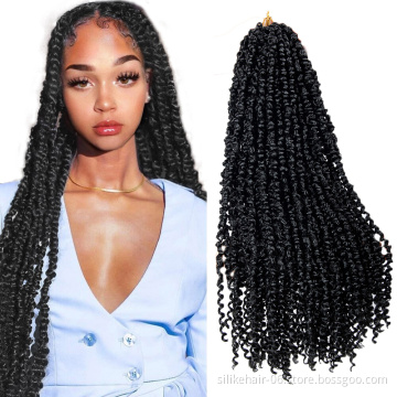 24 Inch Pre-Twisted Spring Bomb Twist For Black Women Bulk Passion Twist Crochet Hair Synthetic Braiding Hair Extensions